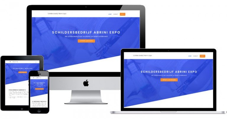 Website voorbeeld voor schildersbedrijf Abrini Expo